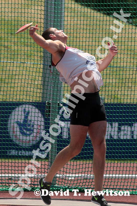 Graeme Level (Gateshead) taking part in the discus at the Sainsbury British Championships, Birmingham.